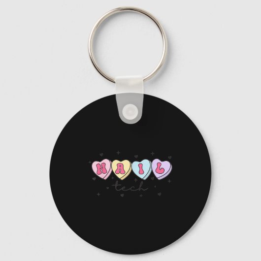 Nail Tech Valentine's Day Heart Manicurist Cosmeto Sleutelhanger (Voorkant)