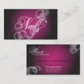 Nail Tech Visitekaartje Elegant Flourish Glow (Voorkant / Achterkant)