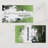 Nail Tech Visitekaartje Grunge Splatter Green (Voorkant / Achterkant)