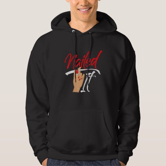 Nail Tech Werk Uniform Nagellak 6 Hoodie (Voorkant)