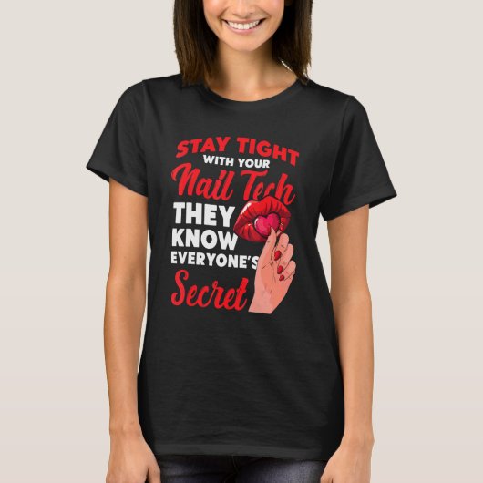 Nail Tech Werk Uniform Nagellak 7 T-shirt (Voorkant)