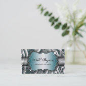 Nail Technical Visitekaartje Zebra Print Glitter (Staand voorkant)