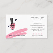 Nail Technicia Beauty Salon Pink en Navy Blue Visitekaartje (Achterkant)