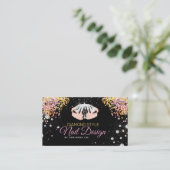 Nail Technicia Diamond Glitter Logo Nail Shop Bus Visitekaartje (Staand voorkant)