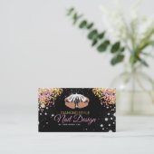 Nail Technicia Diamond Glitter Logo Nail Shop Visitekaartje (Staand voorkant)