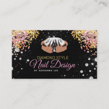 Nail Technicia Diamond Glitter Logo Nail Shop