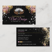 Nail Technicia Diamond Glitter Logo Nail Shop Visitekaartje (Voorkant / Achterkant)