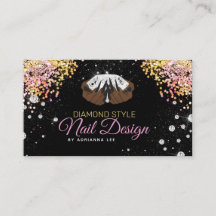 Nail Technicia Diamond Glitter Logo Nail Shop