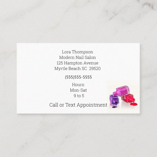 Nail Technicia Pools Visitekaartje (Achterkant)