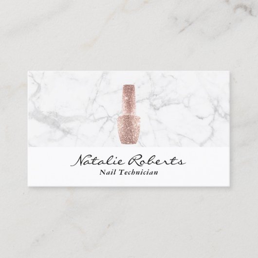 Nail Technicia Roos Gold Poolse manicure Marble Klantenkaartje (Voorkant)