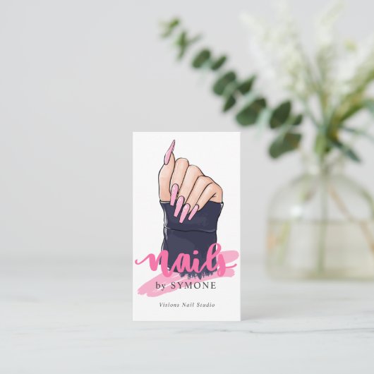 Nail Technicia Salon Logo Visitekaartje (Staand voorkant)