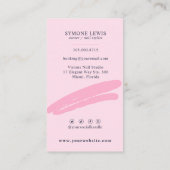 Nail Technicia Salon Trendy Logo Blush Pink Navy Visitekaartje (Achterkant)