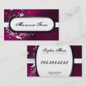Nail Technicia Visitekaartje Bold Floral Metallic (Voorkant / Achterkant)