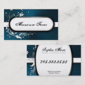 Nail Technicia Visitekaartje Bold Floral Metallic (Voorkant / Achterkant)