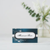 Nail Technicia Visitekaartje Bold Floral Metallic (Staand voorkant)