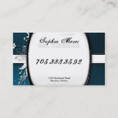 Nail Technicia Visitekaartje Bold Floral Metallic (Achterkant)