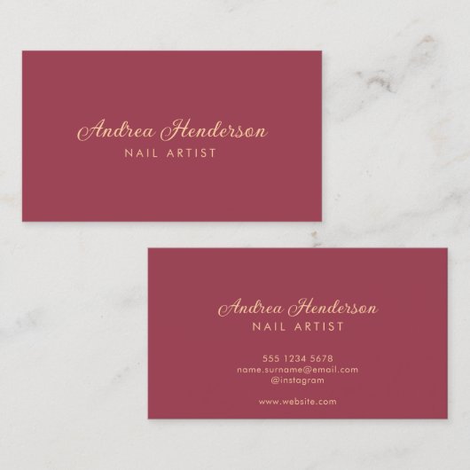 Nail Technicia Visitekaartjes, Nail Artist Makeup Visitekaartje (Voorkant / Achterkant)