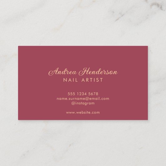 Nail Technicia Visitekaartjes, Nail Artist Makeup Visitekaartje (Achterkant)