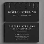 Nail Technician Black Dripping Luxe Visitekaartje