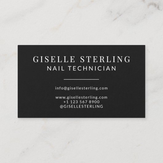 Nail Technician Black Dripping Luxe Visitekaartje (Achterkant)
