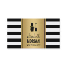 NAIL TECHNICIAN Black Gold Stripes Afspraak