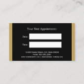 NAIL TECHNICIAN Black Gold Stripes Afspraak Afsprakenkaartje (Achterkant)