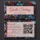 Nail Technician Black Opal QR Code Professional Visitekaartje