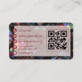 Nail Technician Black Opal QR Code Professional Visitekaartje (Achterkant)