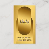 Nail Technician Custom QR Golden Business Card Visitekaartje (Voorkant)