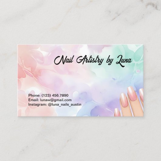 Nail Technician Custom QR Visitekaartje (Voorkant)