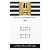 NAIL TECHNICIAN Elegant Gold Black White Stripes