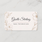 Nail Technician Floral Visitekaartje (Voorkant)