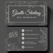 Nail Technician Floral Visitekaartje