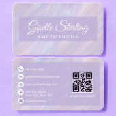 Nail Technician Iridescent QR Code Professional Visitekaartje