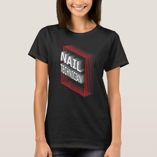 Nail Technician Job Title Appreciation Retro T-shirt (Voorkant)