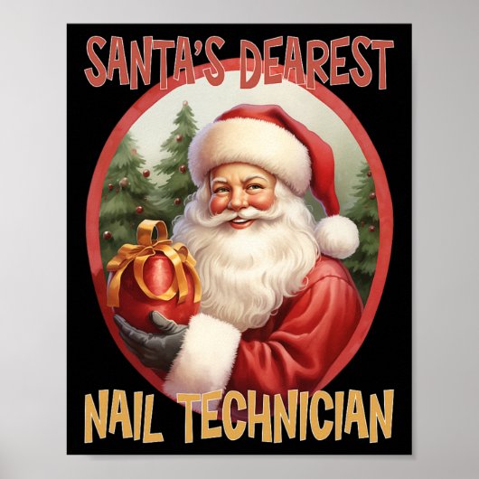 Nail Technician Kerstvakantie Love Xmas Poster (Voorkant)