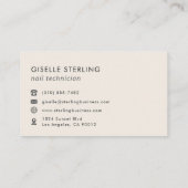 Nail Technician Modern Minimalist Rose Gold Visitekaartje (Achterkant)