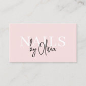 Nail Technician Moderne Typografie Blush Pink Visitekaartje (Voorkant)