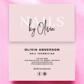 Nail Technician Moderne Typografie Blush Pink Visitekaartje