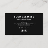 Nail Technician Moderne Typografie Hot Pink Visitekaartje (Achterkant)