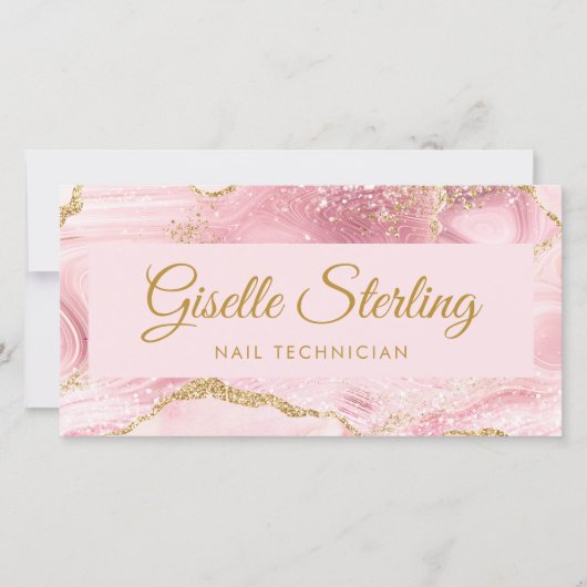 Nail Technician Pink Gold Agate Gift Certificate (Voorkant)
