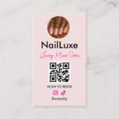 Nail Technician Pink Instagram QR Code Foto Visitekaartje (Voorkant)