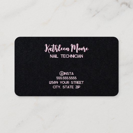 Nail Technician Premium Visitekaartje (Achterkant)