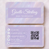 Nail Technician Purple QR Code Visitekaartje