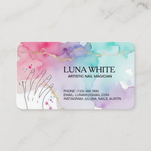 💅🏻 Nail Technician QR Visitekaartje (Voorkant)