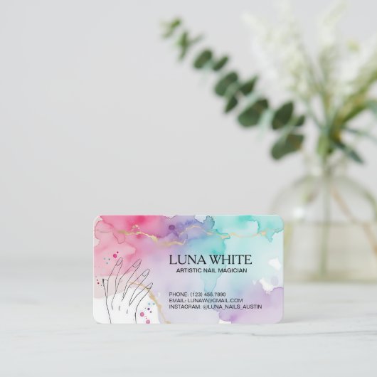 💅🏻 Nail Technician QR Visitekaartje (Staand voorkant)