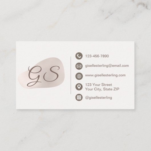 Nail Technician Roos Gold Foil Blush Beauty Visitekaartje (Achterkant)