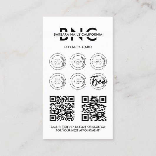 Nail Technician Schoonheidssalon Instagram Loyalit Visitekaartje (Achterkant)