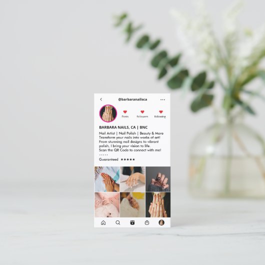 Nail Technician Schoonheidssalon Instagram Loyalit Visitekaartje (Staand voorkant)
