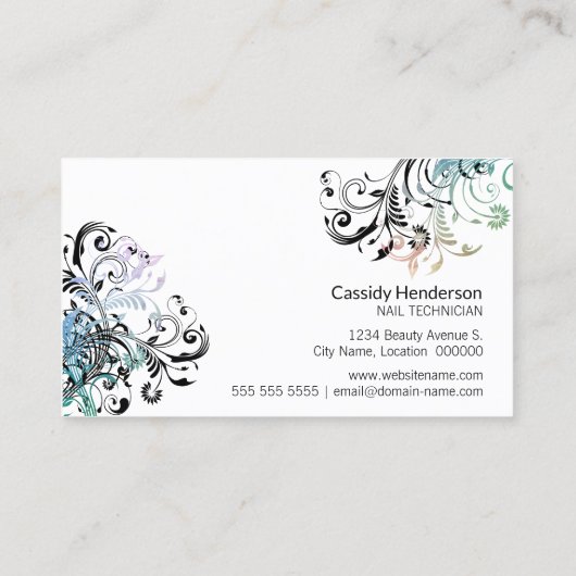 Nail Technician Schoonheidssalon Visitekaartje (Achterkant)